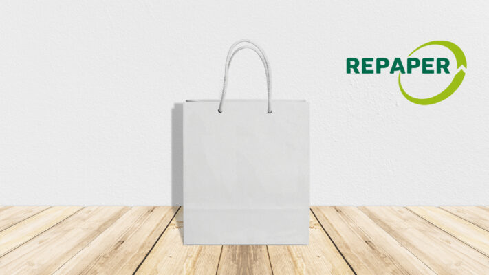 Shopper in Carta Bianca riciclata (Repaper)
